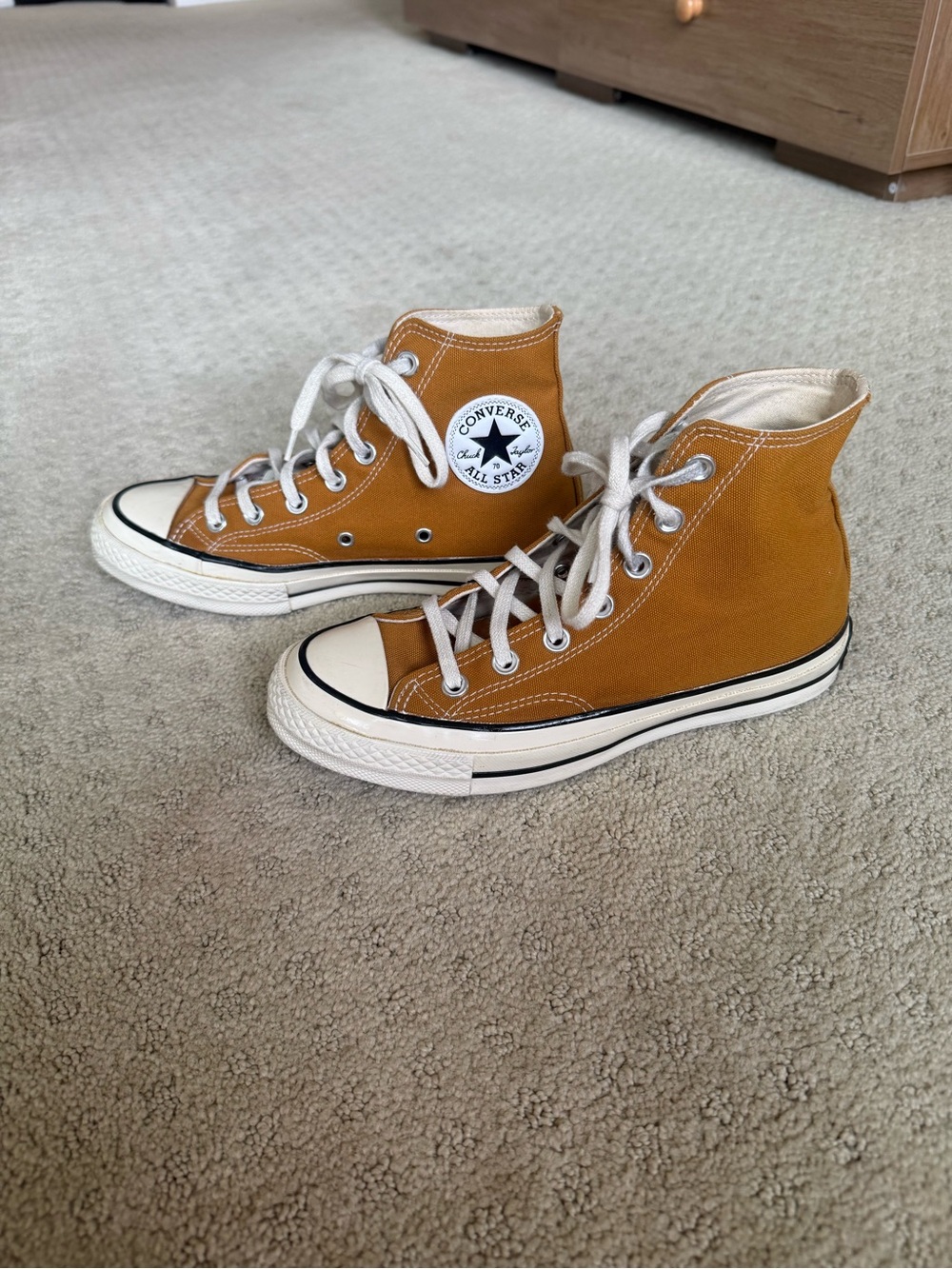 Converse High Top Sneakers in Mustard